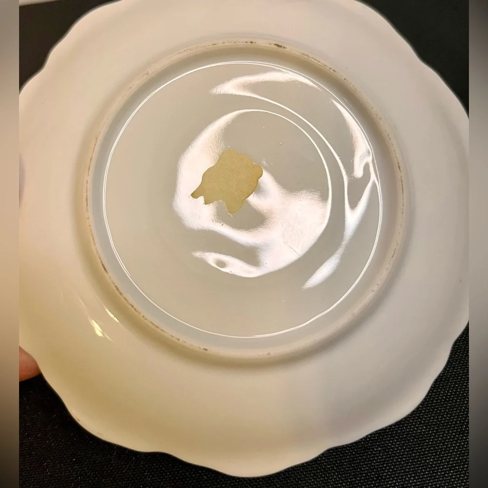 Vintage Victorian Ardco Chocolate Cup Saucer Set Hand Painted Floral Gold Trim